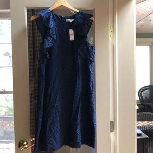 Loft Navy Eyelet Dress NWT
